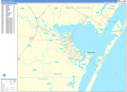 Corpus Christi Wall Map Basic Style 2024